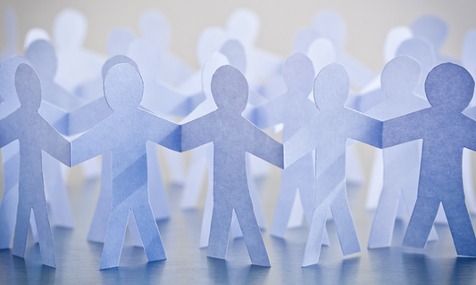 Cut out people holding hands