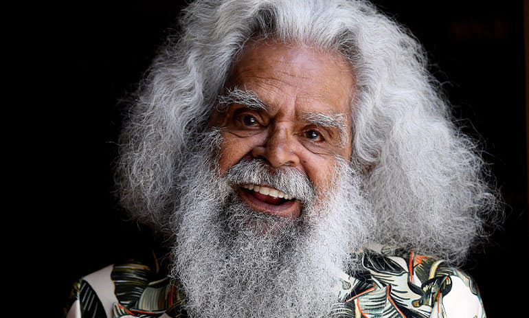 Uncle Jack Charles smiling