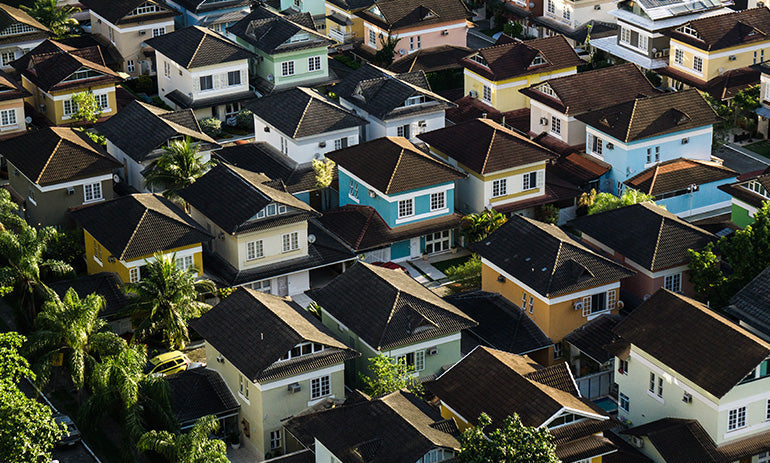 An aerial photo of a housing estate.
