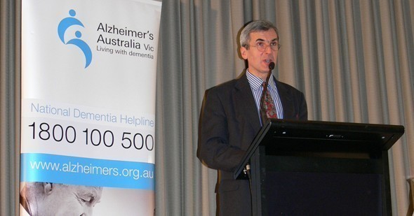Prof Julian Hughes during his Melbourne Lecture tour for Alzheimer's Australia