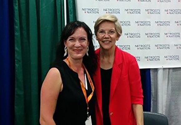 Tessa Boyd with Senator Elizabeth Warren.