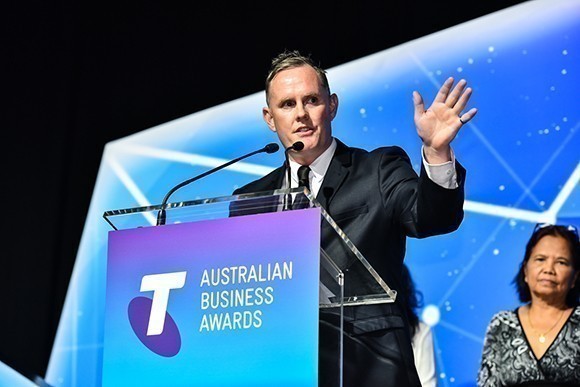 Tony Burns at Telstra Business of the Year Awards