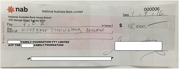 NAB cheque