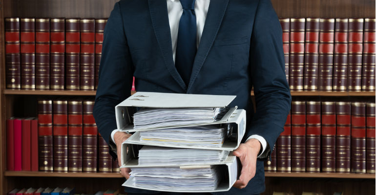 lawyer with books