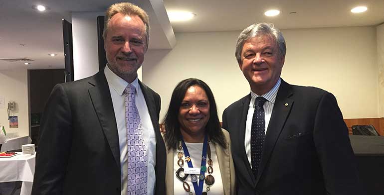 Minister for Indigenous Affairs Nigel Scullion, Pauline Deweerd, director, Aboriginal Health Service, St Vincent’s Hospital Sydney and Paul Robertson, chairman, St Vincent’s Health Australia at the EPI launch