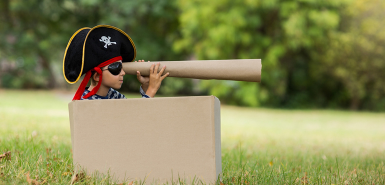 child in pirate costume