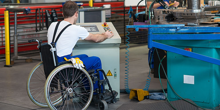 Person with a disability in a workshop