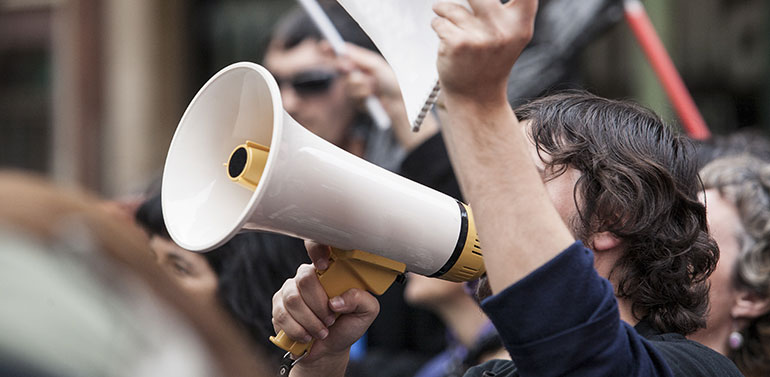 Man with a megaphone