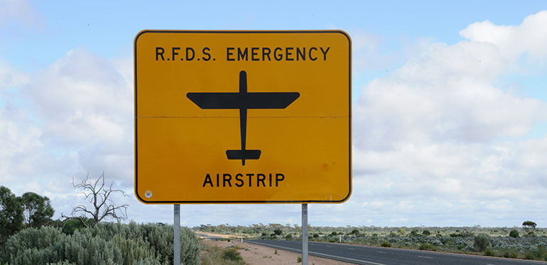 RFDS emergency airstrip sign
