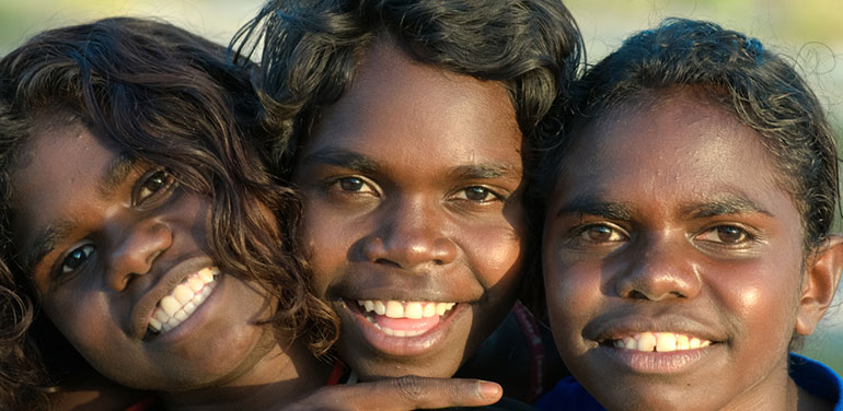 Indigenous children smiling