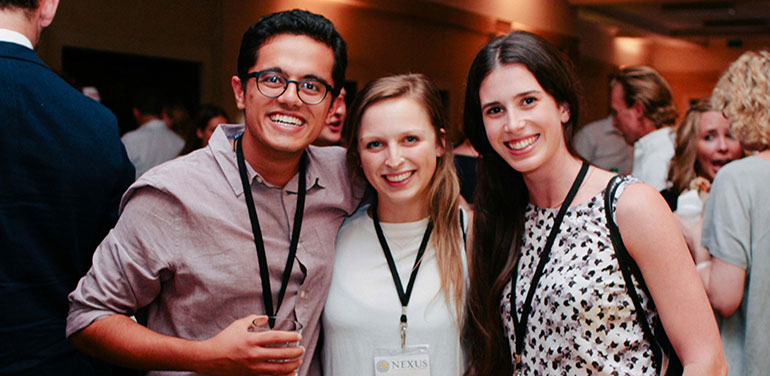 Three young philanthropists attending NEXUS