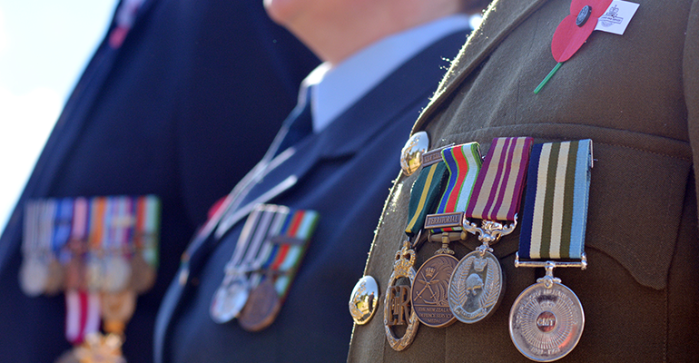 Medals on soldiers