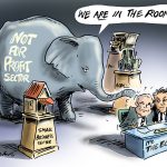 Cartoon showing the not for profit elephant in the room