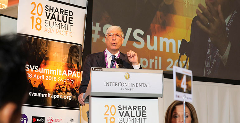 Mark Kramer speaking at the 2018 Shared Value Summit Asia Pacific