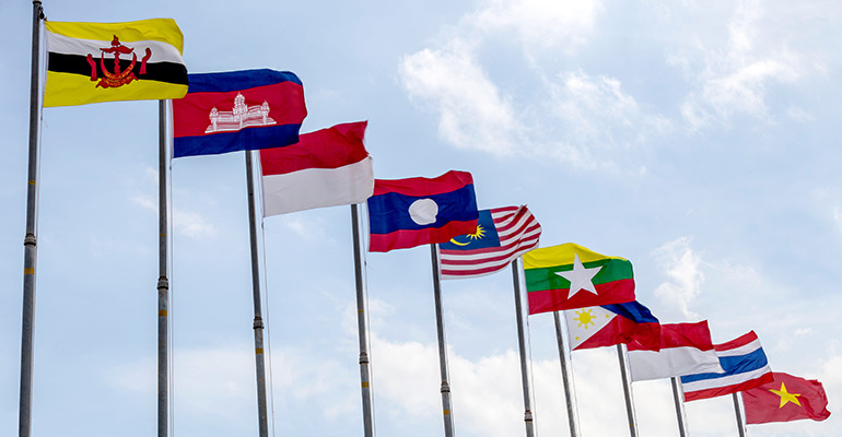 asia flags