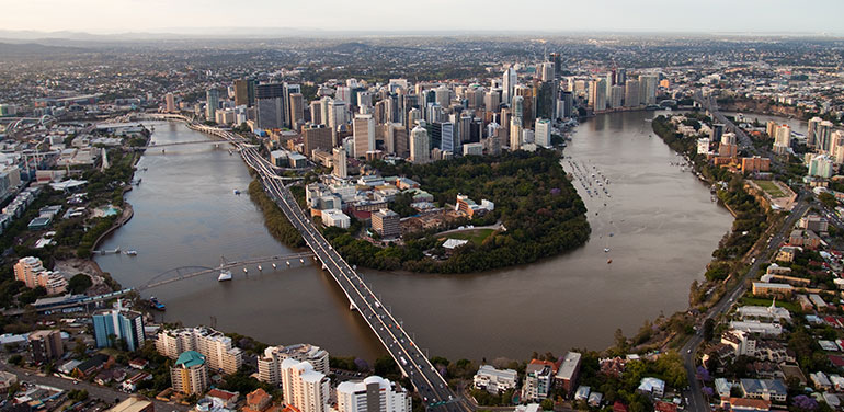 Aerial view of Brisbane