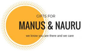 Material aid project volunteers for Gifts for Manus and Nauru Inc