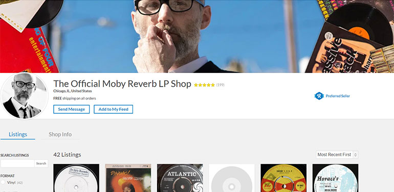 Moby's Reverb LP store