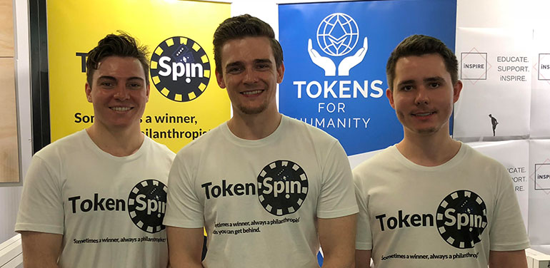The team behind TokenSpin. From left to right: Gabriel Brien, Frederick Brien, Bryce Thomas.