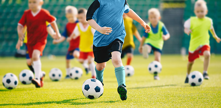 Kids at soccer training