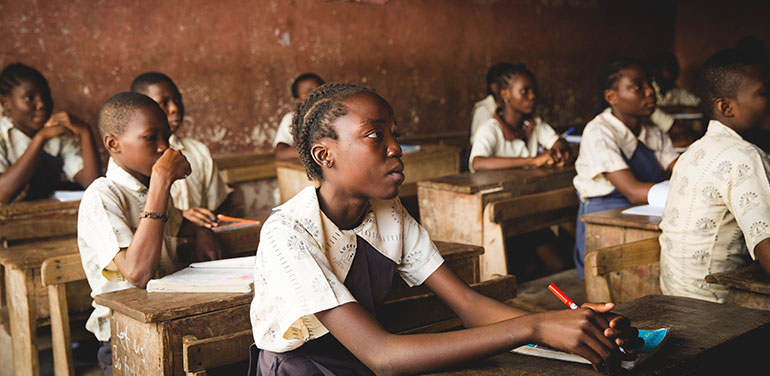 Children in classroom in Africa