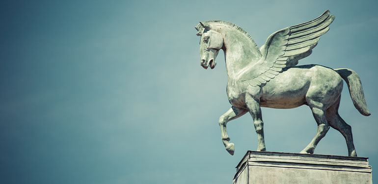 A statue of Pegasus.