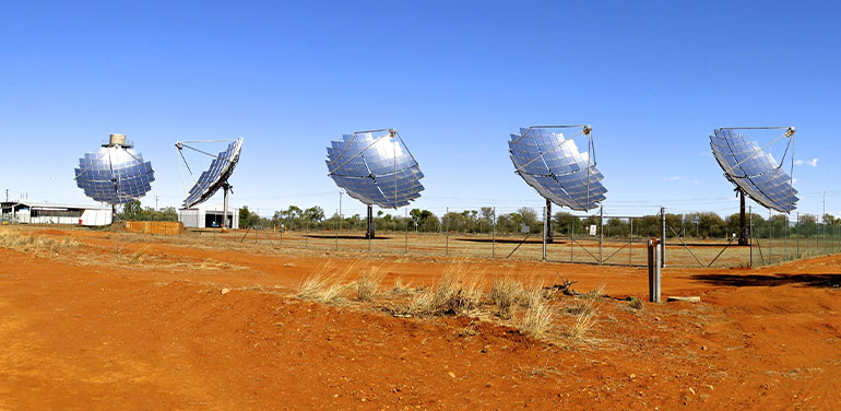 Solar farm in Windorah, Queensland, Australia.