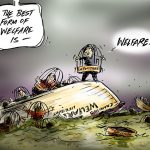 Best form of welfare...is welfare cartoon showing upturned boat