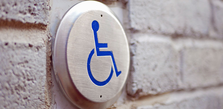 The International Symbol of Access (ISA), a stylized image of a person in a wheelchair.