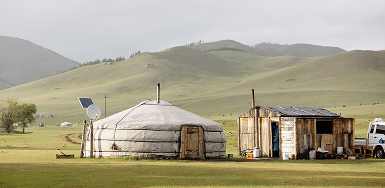 A yurt in Mongolia