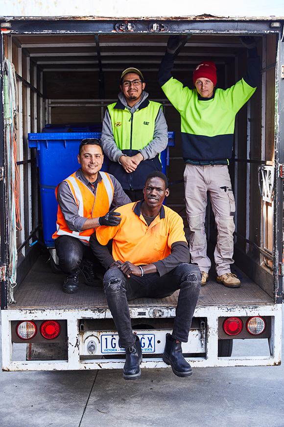 Green Collect employees at their Melbourne premises.