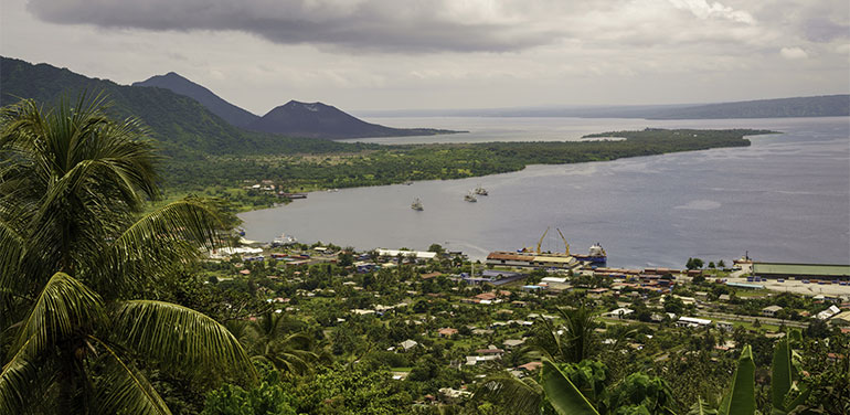 Rabaul in Papua New Guinea in the Pacific