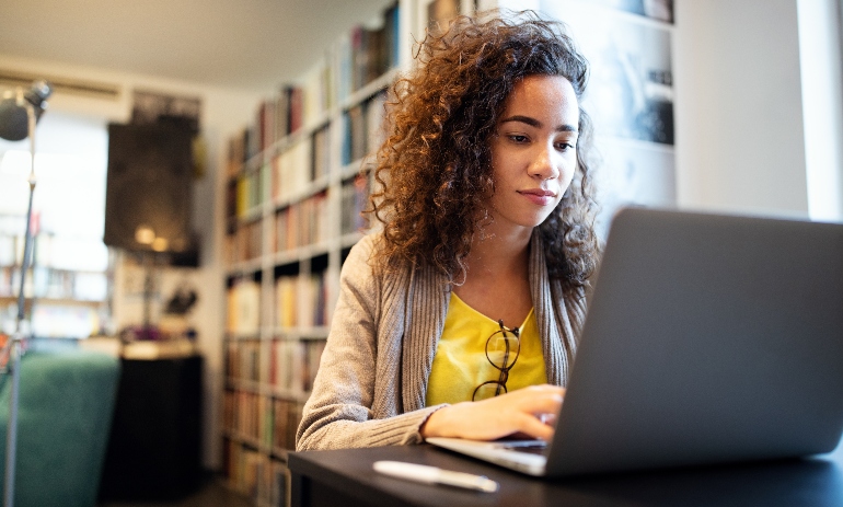 Young person on laptop