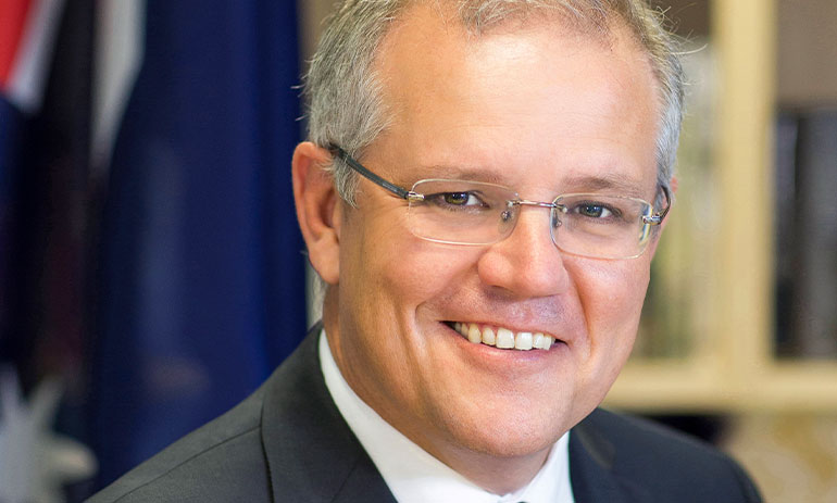 Close up of Prime Minister Scott Morrison