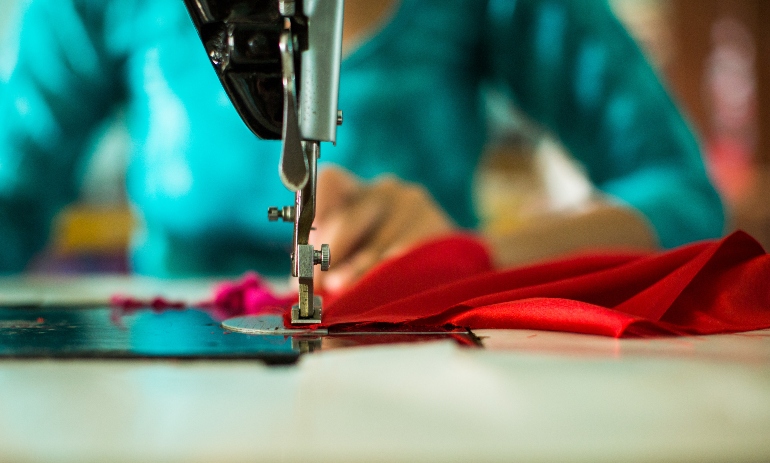 Worker in a garment factory