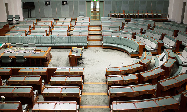 Inside of the Australian House of Representatives.