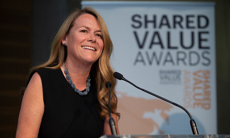 Helen Steel at the Shared Value Awards