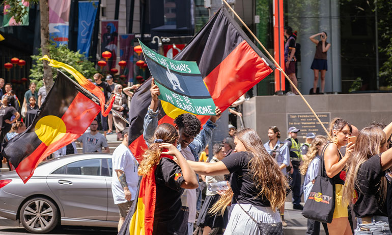 Invasion Day rally in Melbourne.