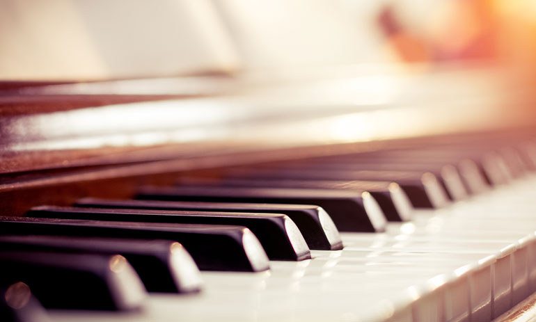 close up piano keys