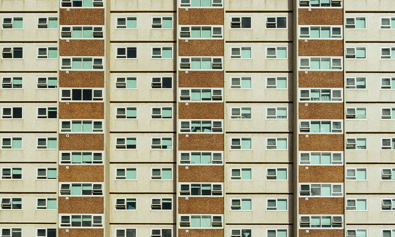 close up image of commission housing in Melbourne