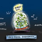 Budget cartoon - Sco-Dome economics