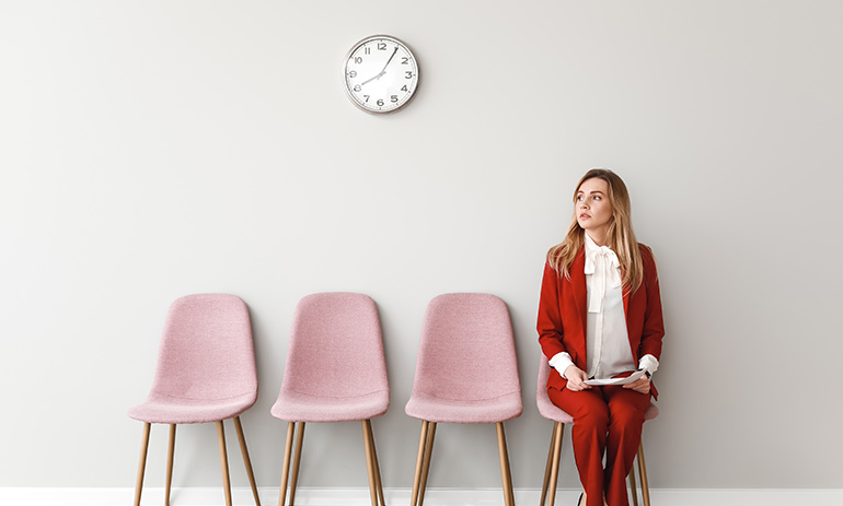 woman waiting for job interview