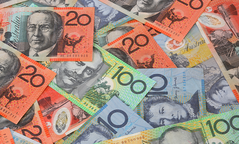 lots of australian dollar bills