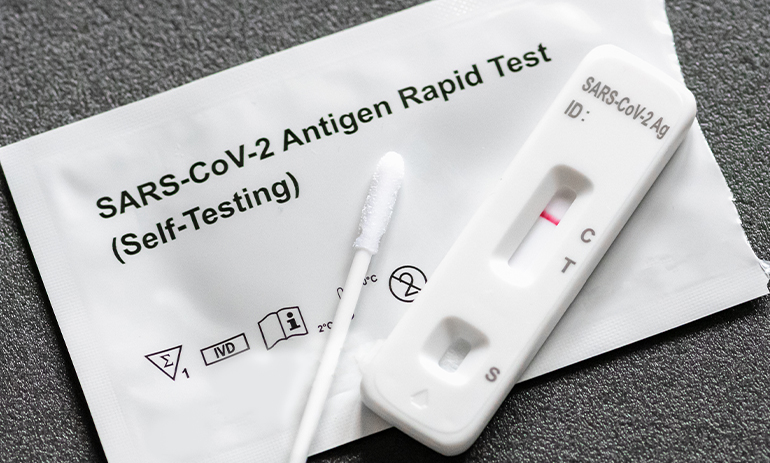 rapid antigen test showing negative result