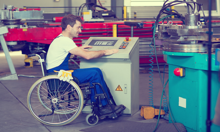 person with disability at work