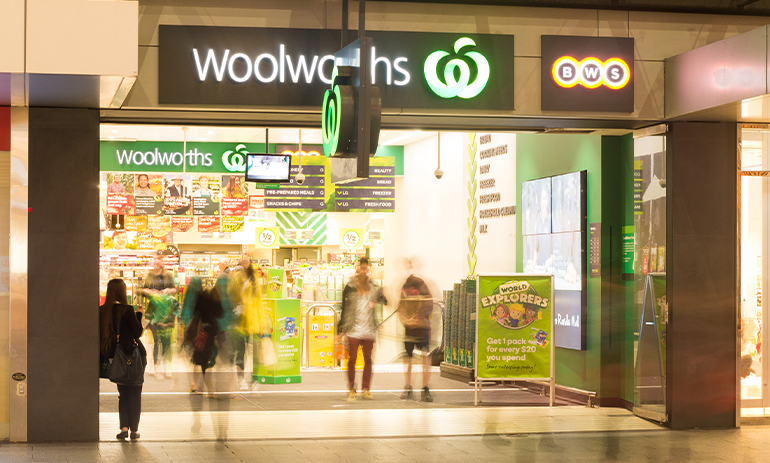 Entrance to Woolworths store