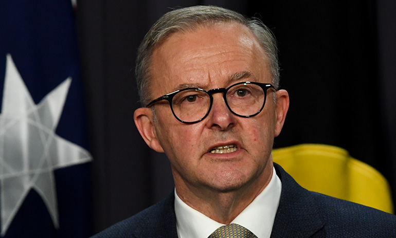 Prime Minister Anthony Albanese at his first press conference as Prime Minister