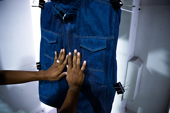 pair of jeans being made