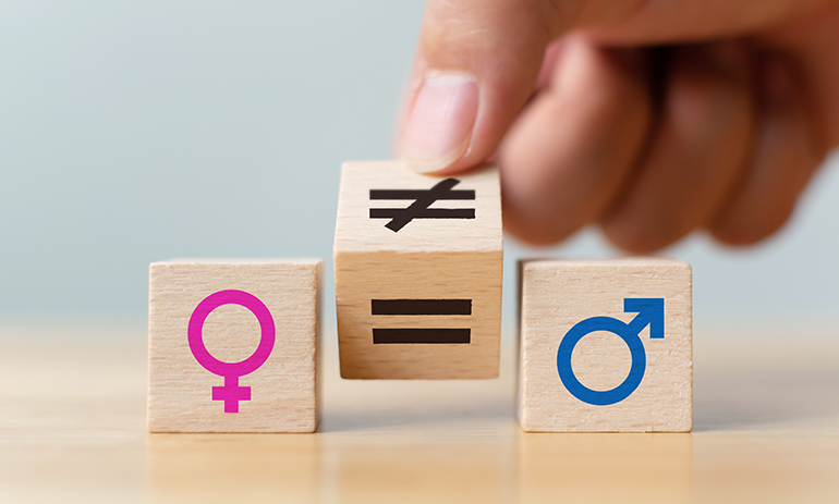 gender equality represented in blocks