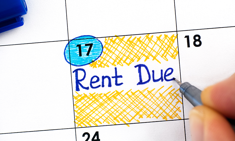 Rent Due reminder in calendar